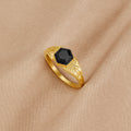 Anillo Fénix de Ónix Negro