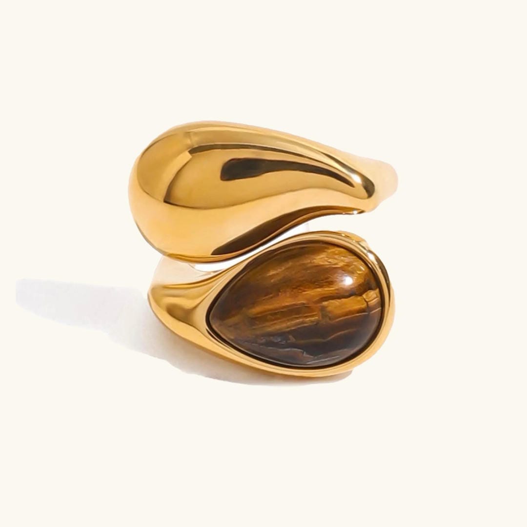 Anillo de oro esculpido María Dazzling Pearl