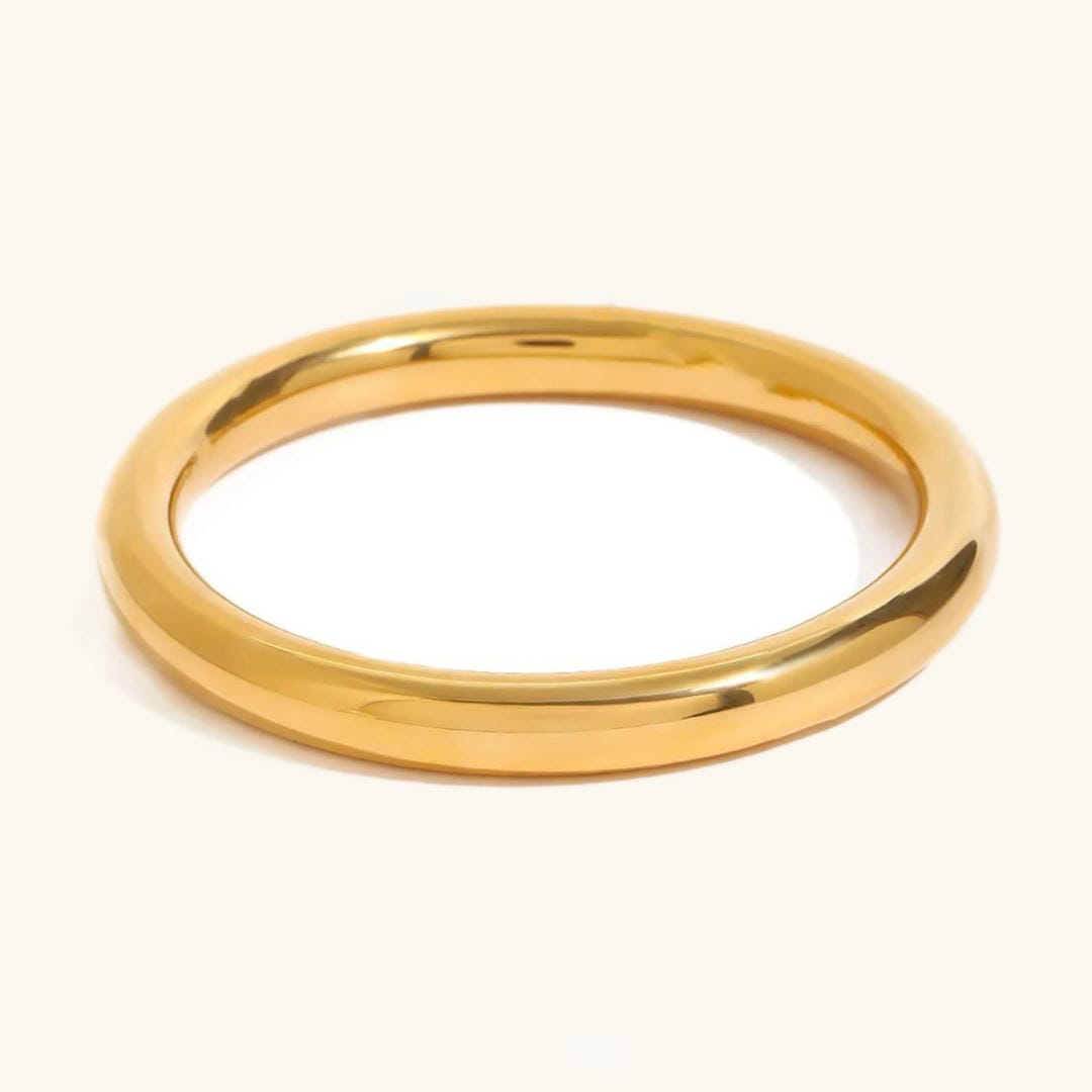 Pulsera rígida vintage de oro liso