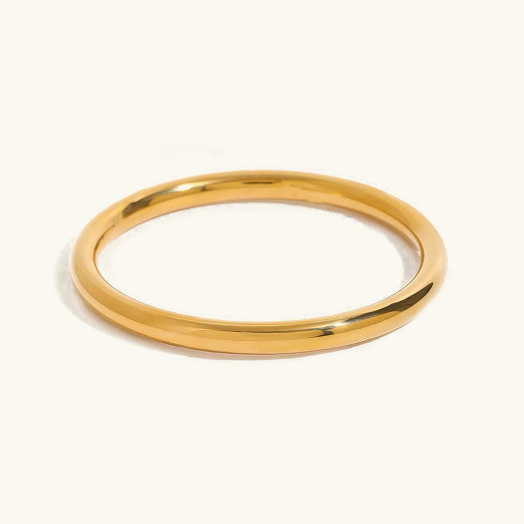 Pulsera rígida vintage de oro liso