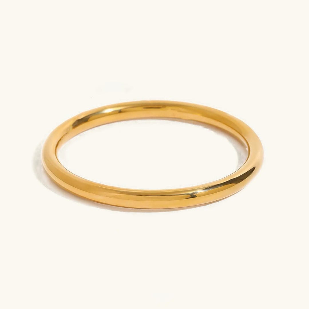 Pulsera rígida vintage de oro liso