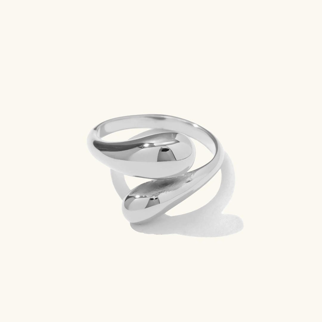 Anillo Abierto Lágrima Radiante