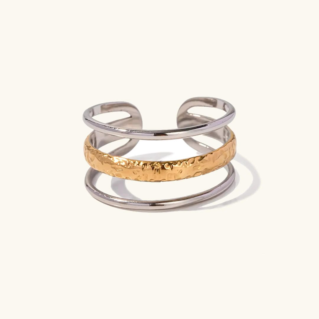 Pendientes Veliora Radiant de oro de 3 capas