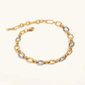 Pulsera Elegante Bicolor de Oro