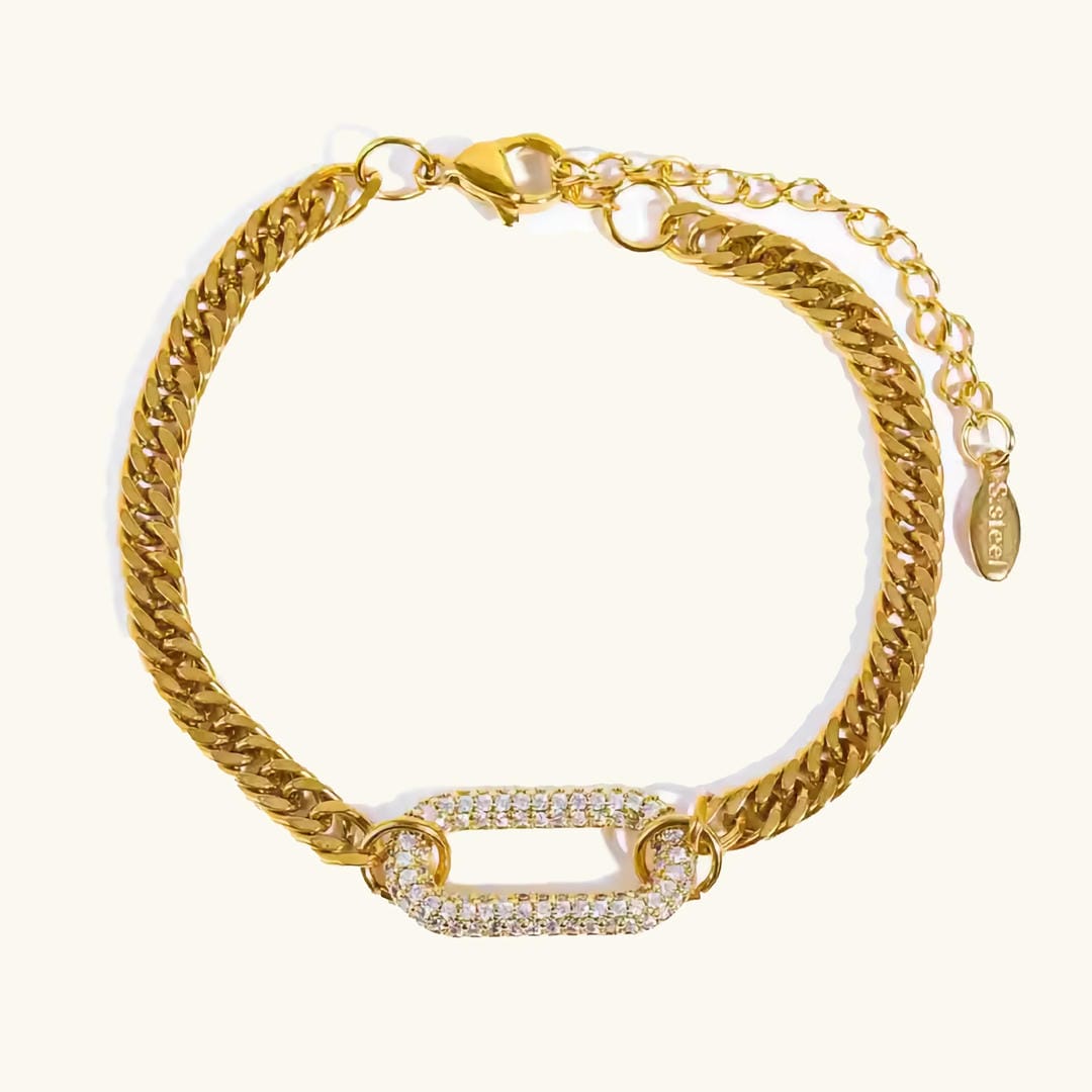 Pulsera de cristales blancos radiantes