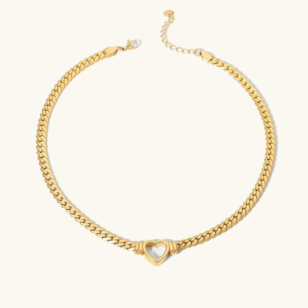 Gargantilla elegante con corazón hueco de oro
