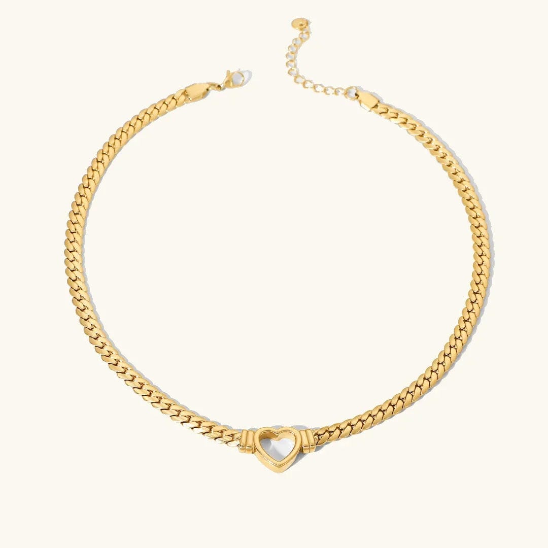 Gargantilla elegante con corazón hueco de oro