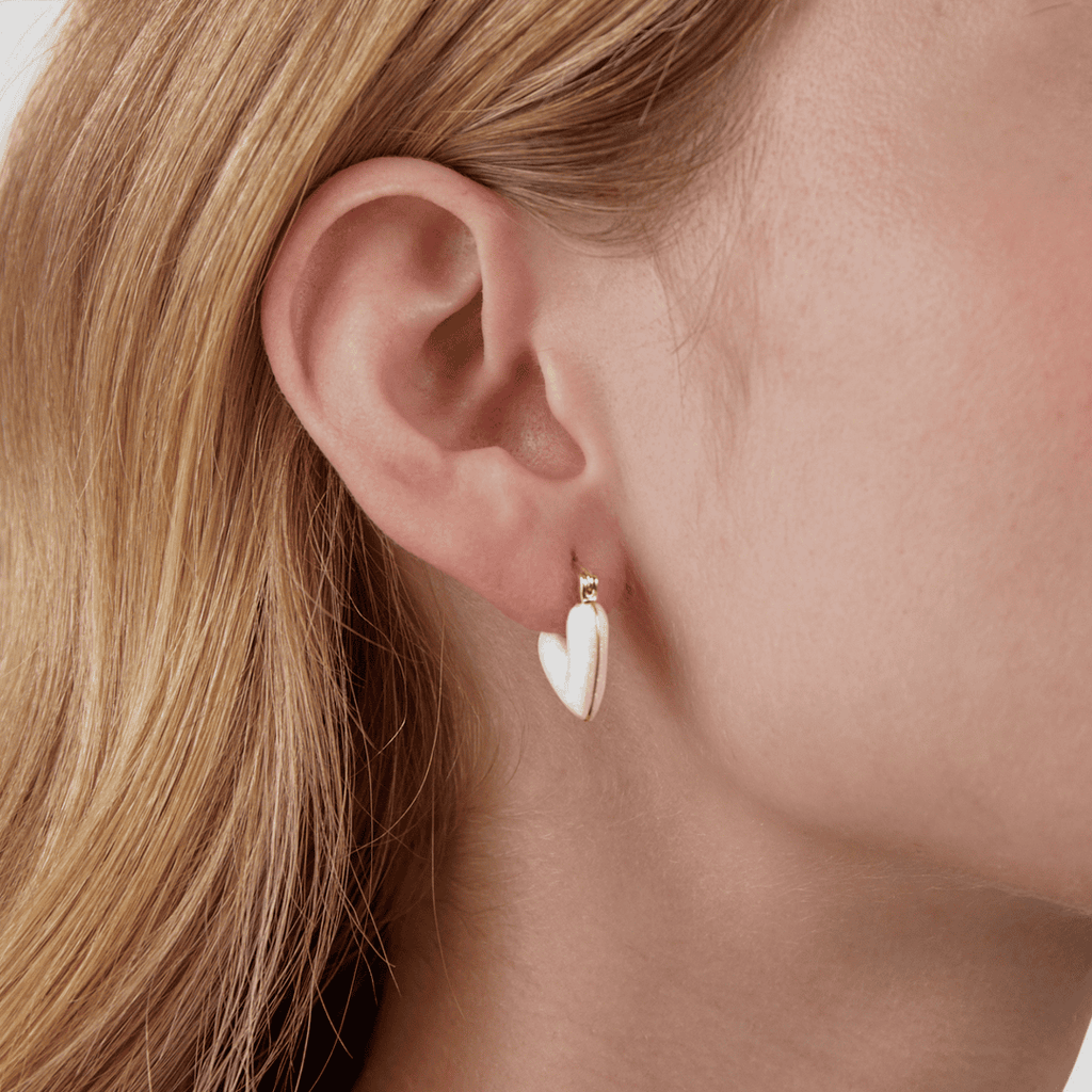 Pendientes de Corazón Blanco Puro