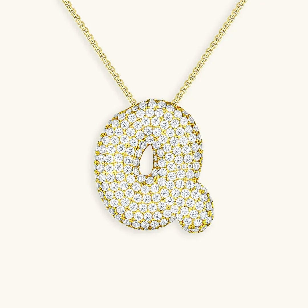 Collar de burbujas con inicial de cristal