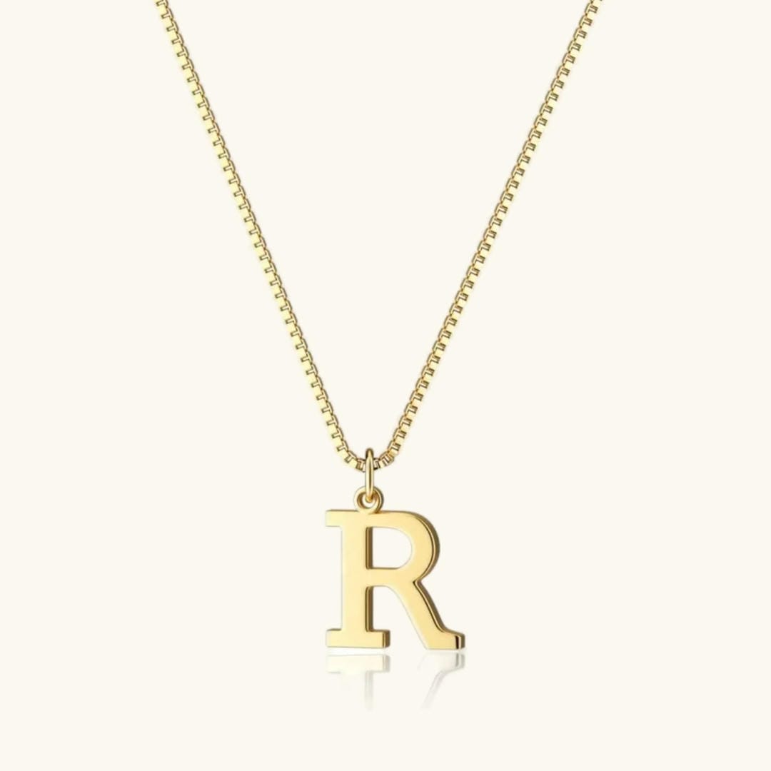 Collar Inicial de Oro con Letra Vintage