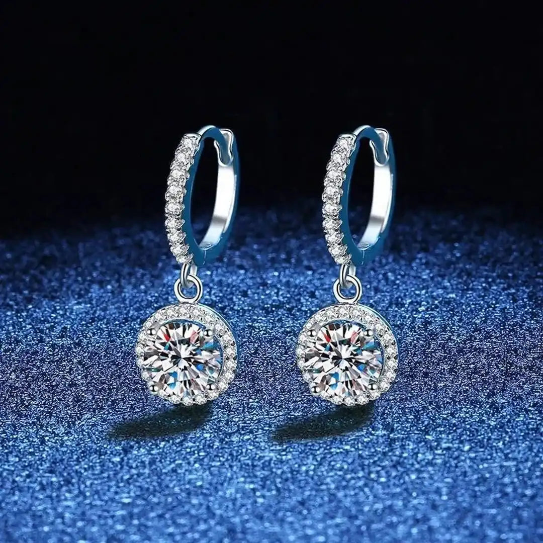 Pendientes de plata de ley con piedra