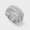 Anillo cruzado de lujo multicapa