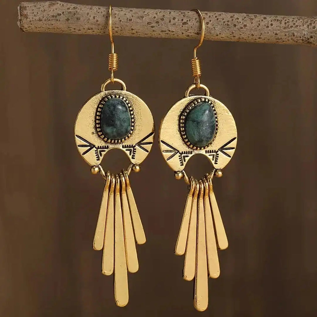 Pendientes largos bohemios retro
