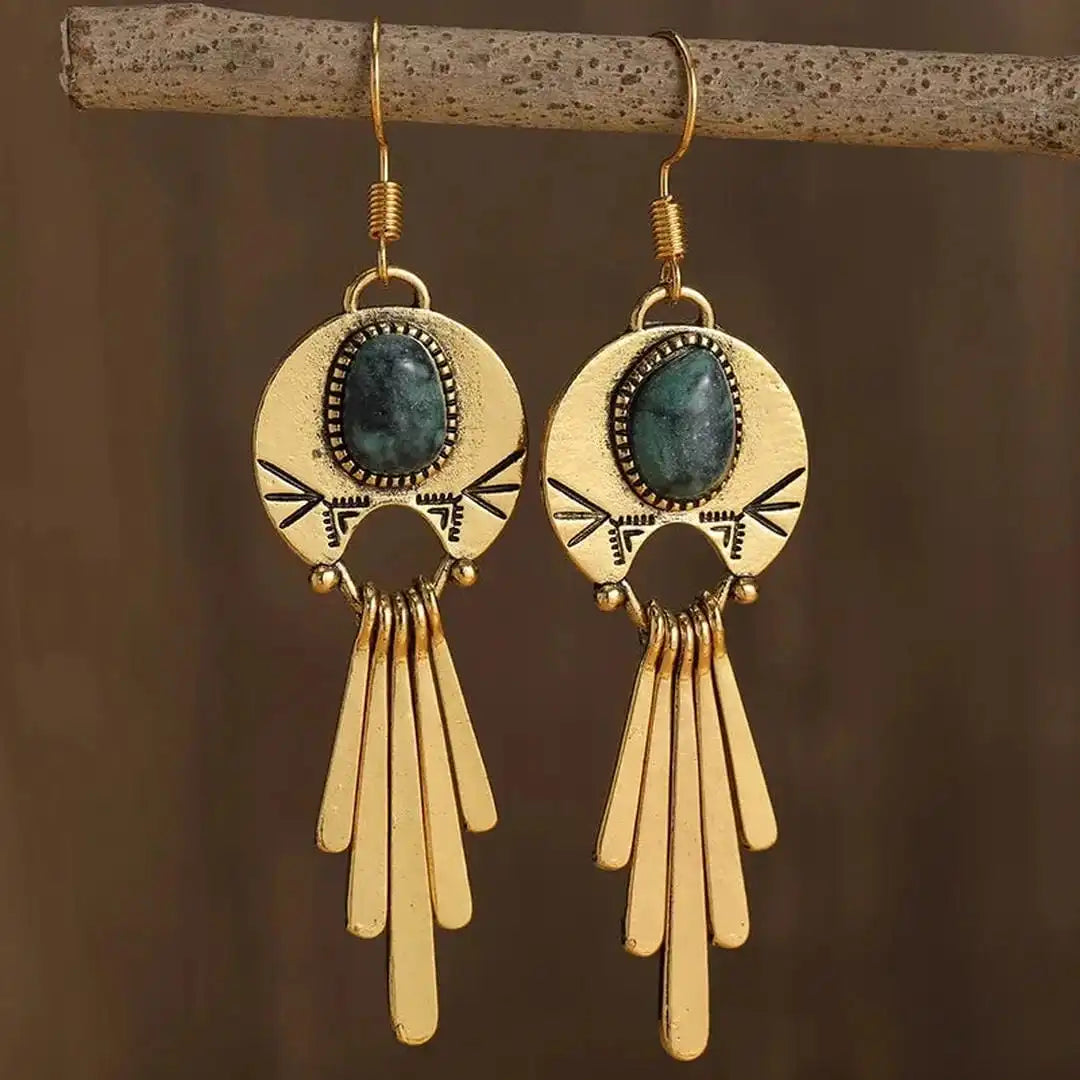Pendientes largos bohemios retro