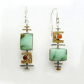 Pendientes de piedra natural y metal mixto