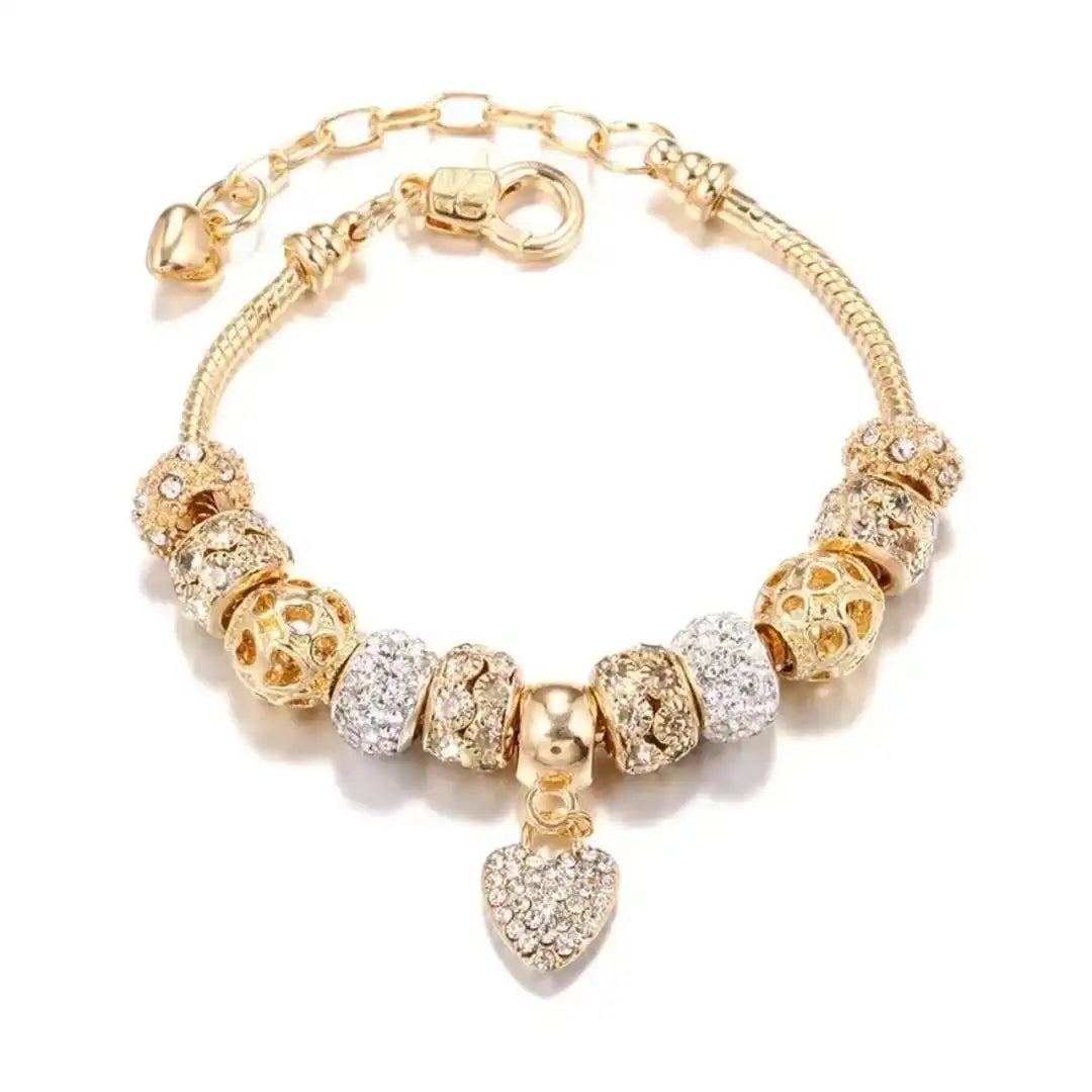 Pulsera de corazón de oro gruesa