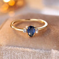 Anillo Minimalista con Zafiro Real Talla Pera