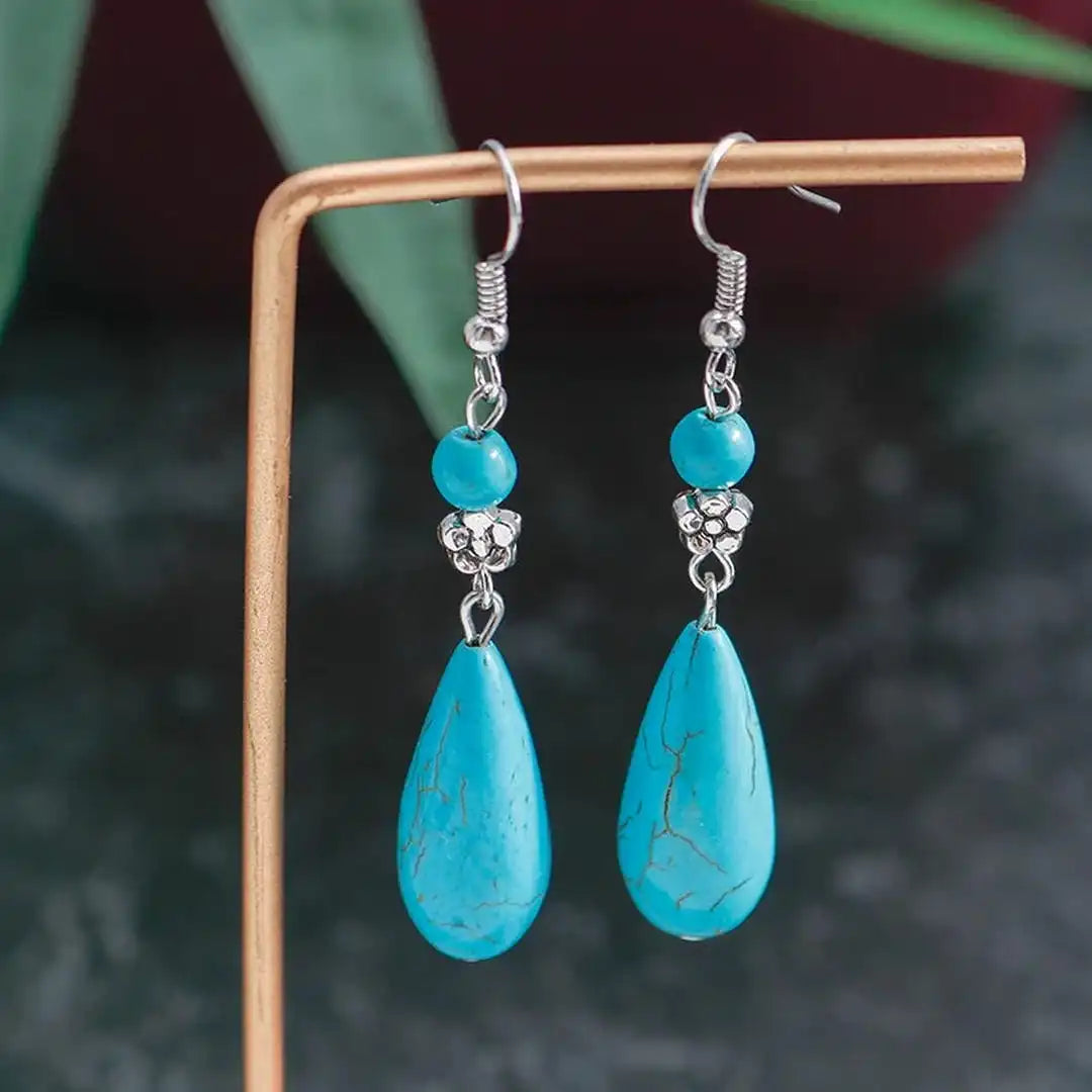 Pendientes colgantes Aihua Silver Flower