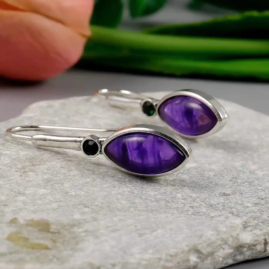 Pendientes de gota marquesa clásicos de plata
