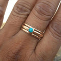 Anillo bohemio de capas con piedra turquesa