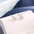 Pendientes de Cadena de Estrellas de Plata Esterlina con Baño de Oro