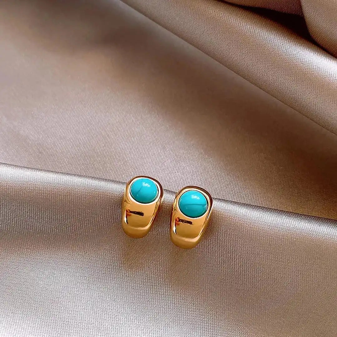 Pendientes atemporales de cobre y turquesa