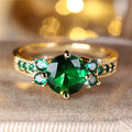 Elegante banda de oro esmeralda vintage
