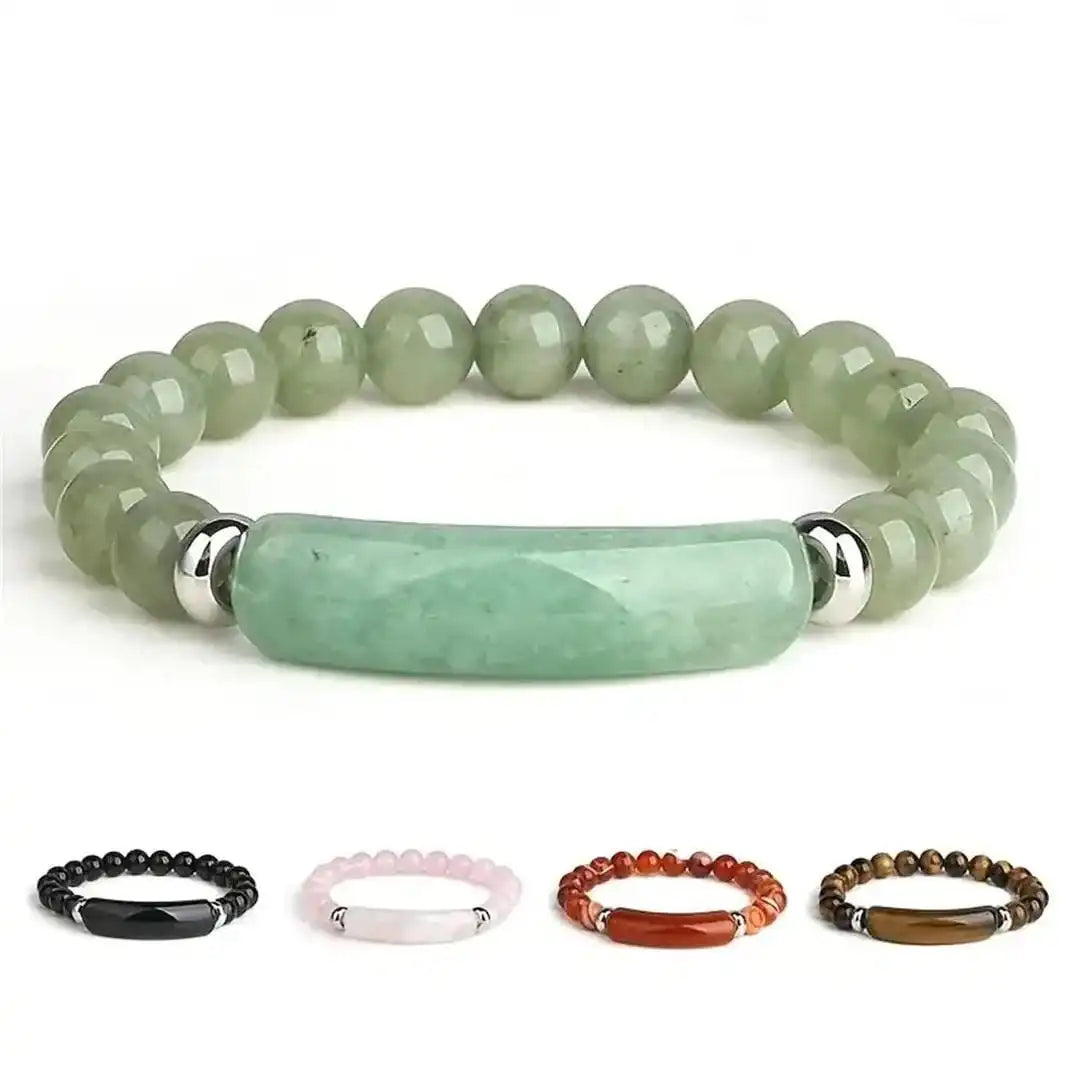 Pulsera elástica con cuentas de piedras preciosas