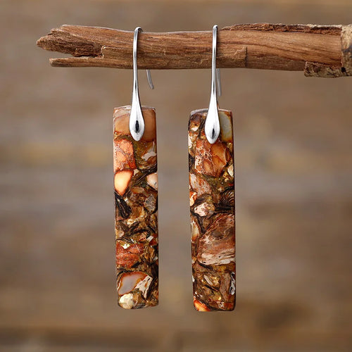 Pendientes bohemios de piedra natural