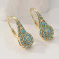 Pendientes elegantes de mandala turquesa