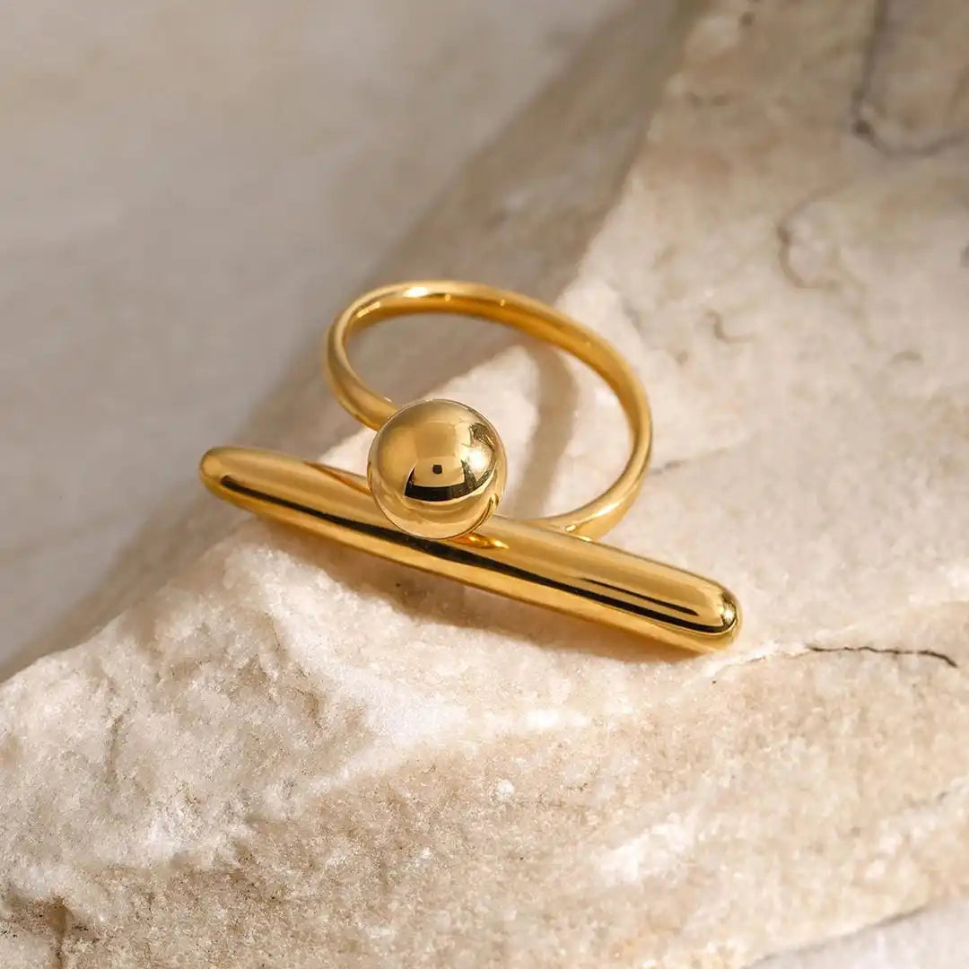 Anillo Ajustable Estrella de Oro Atemporal