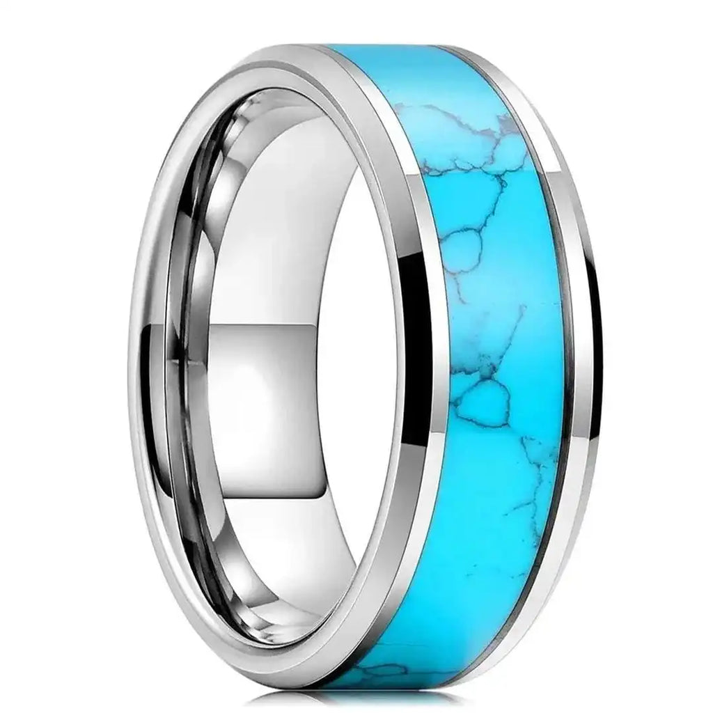Anillo de Plata con Turquesa Incrustada