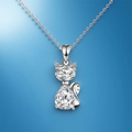 Collar felino de circonita de plata de ley
