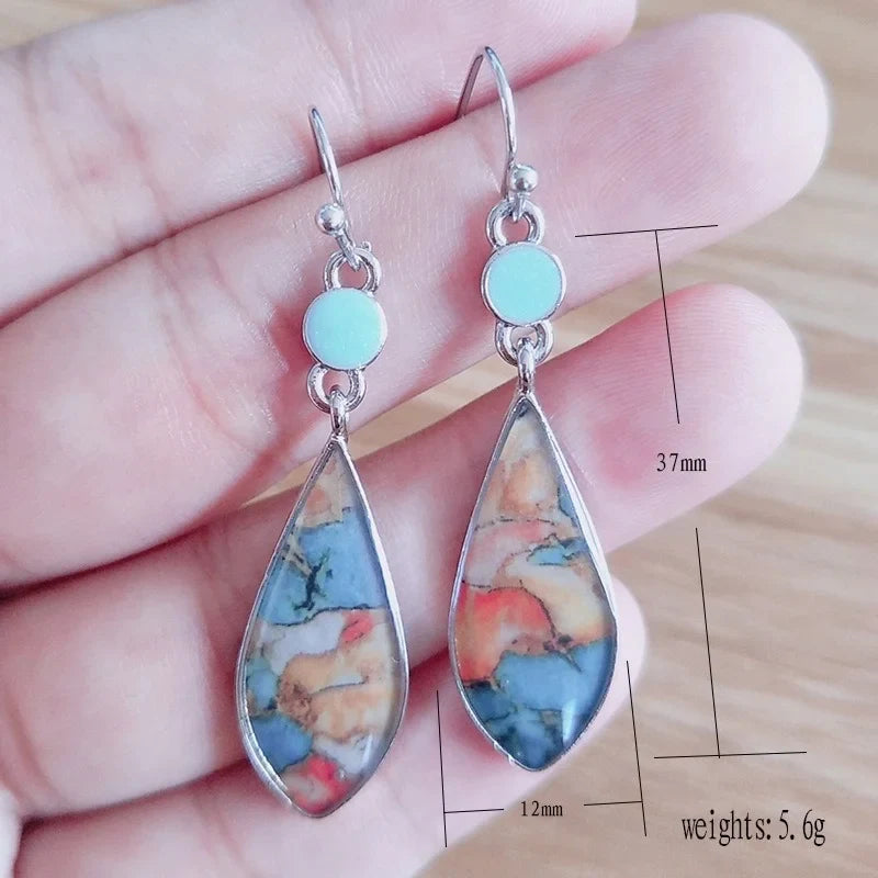Retro Multicolor Drop Earrings