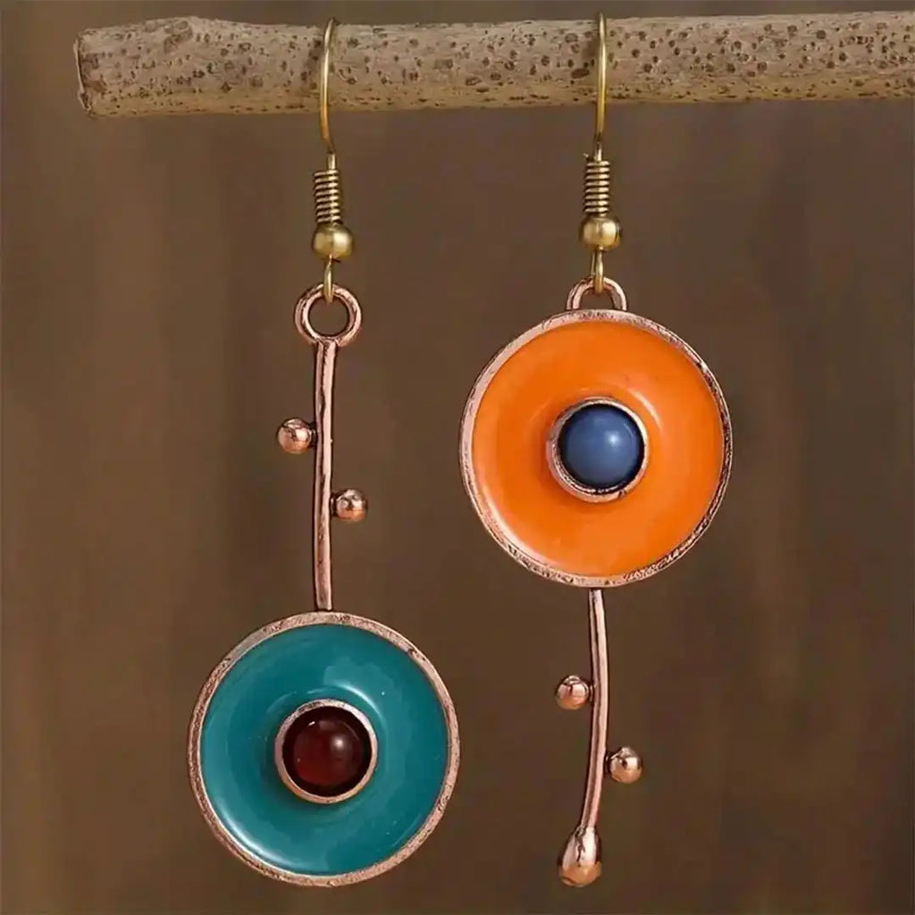 Pendientes de piedra color bronce antiguo