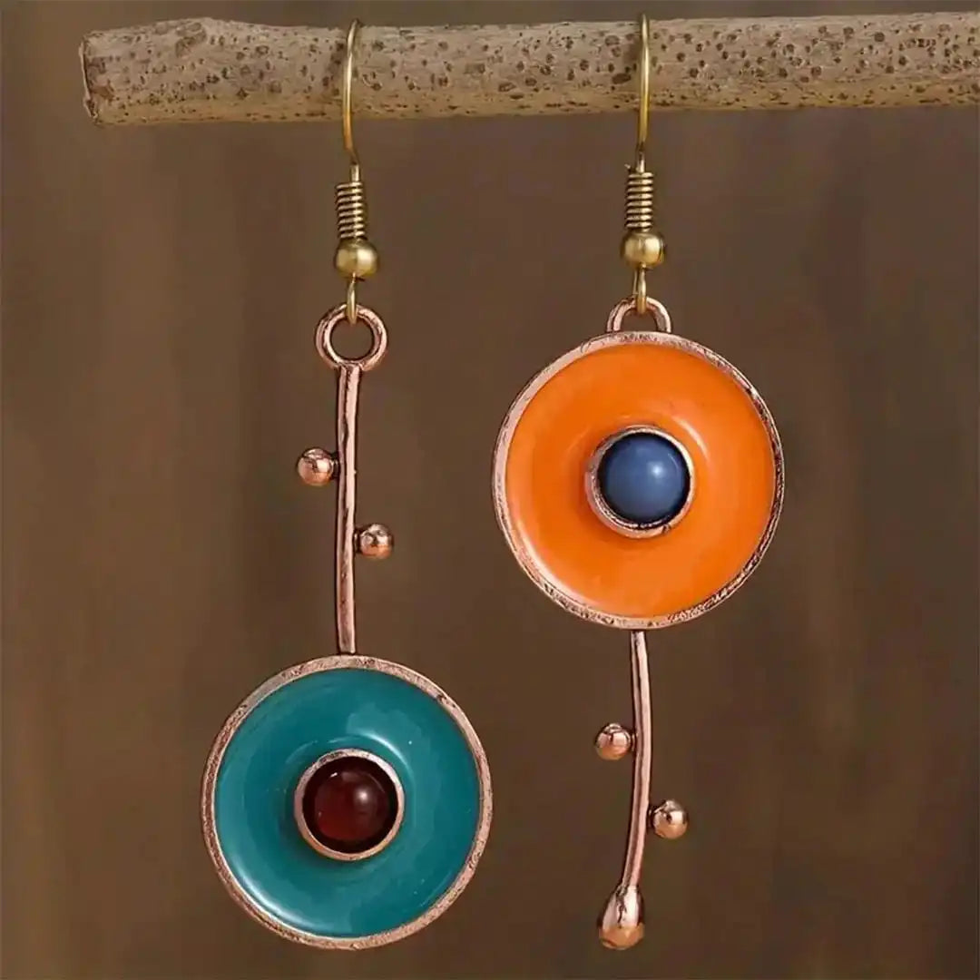 Pendientes de piedra color bronce antiguo