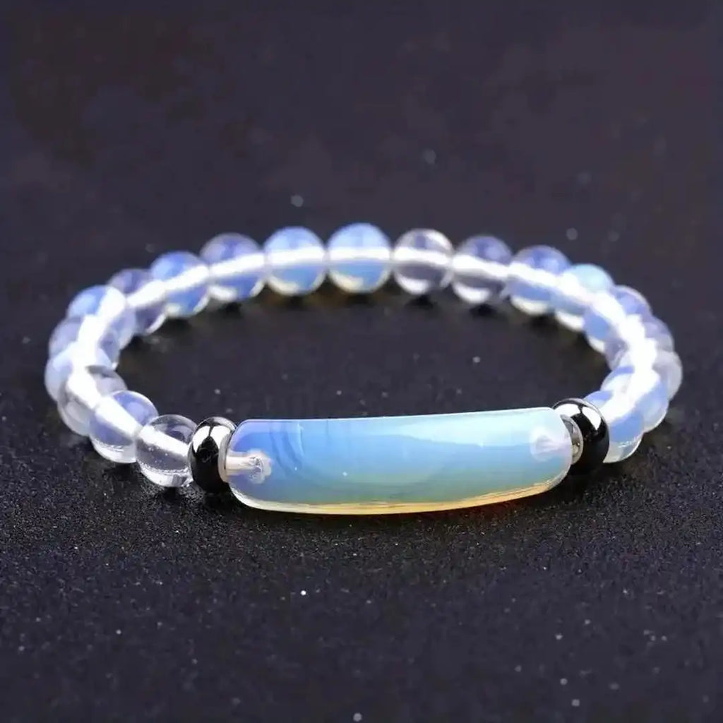 Pulsera elástica con cuentas de piedras preciosas