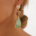 Pendientes de Lágrima Dorada Vintage