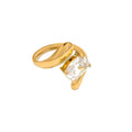 Anillo de circonita "Gota de Agua" de oro atemporal