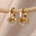 Pendientes de Corazón de Zirconia Huecos
