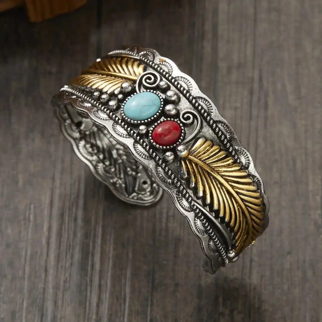 Pulsera Mesina Turquesa Plata Oro