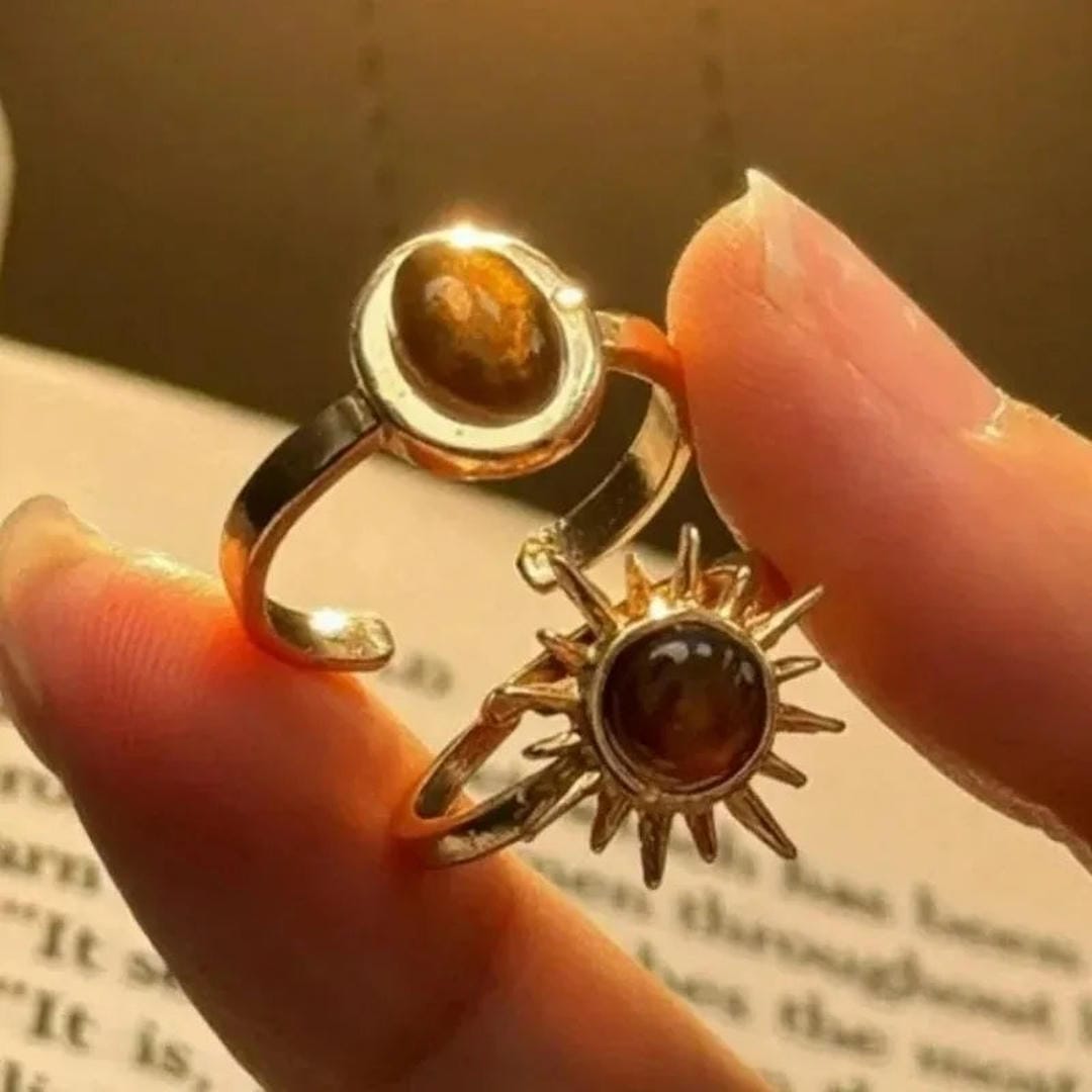 Set de tres anillos Solares Dorados