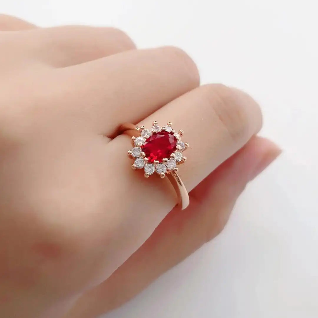 Anillo llamativo Halo de reliquia familiar