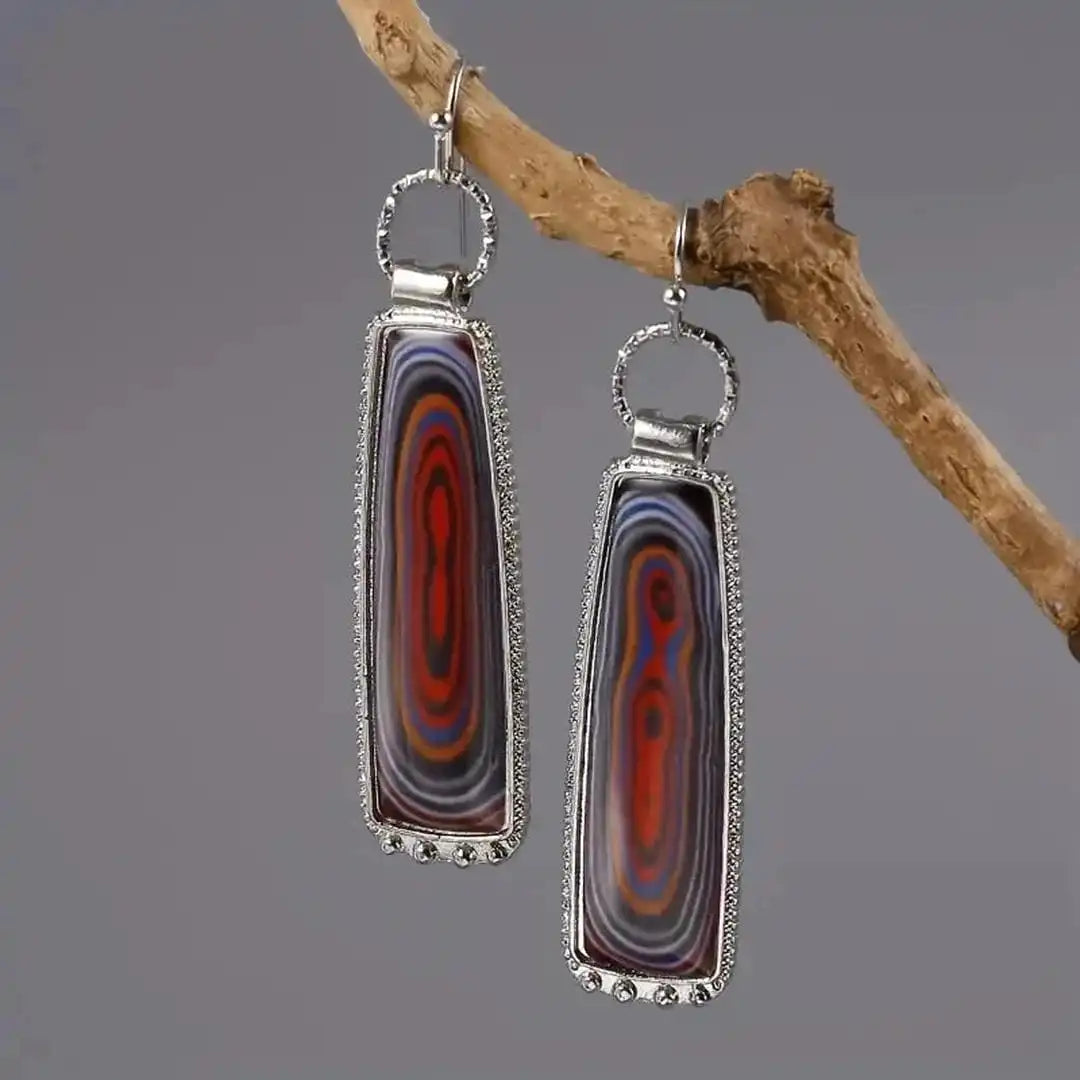 Pendientes colgantes rectangulares Ember Ripple