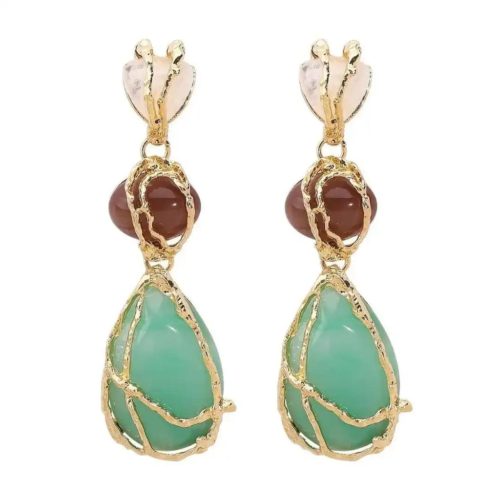 Pendientes de Lágrima Dorada Vintage