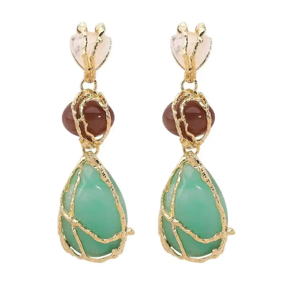 Pendientes de Lágrima Dorada Vintage