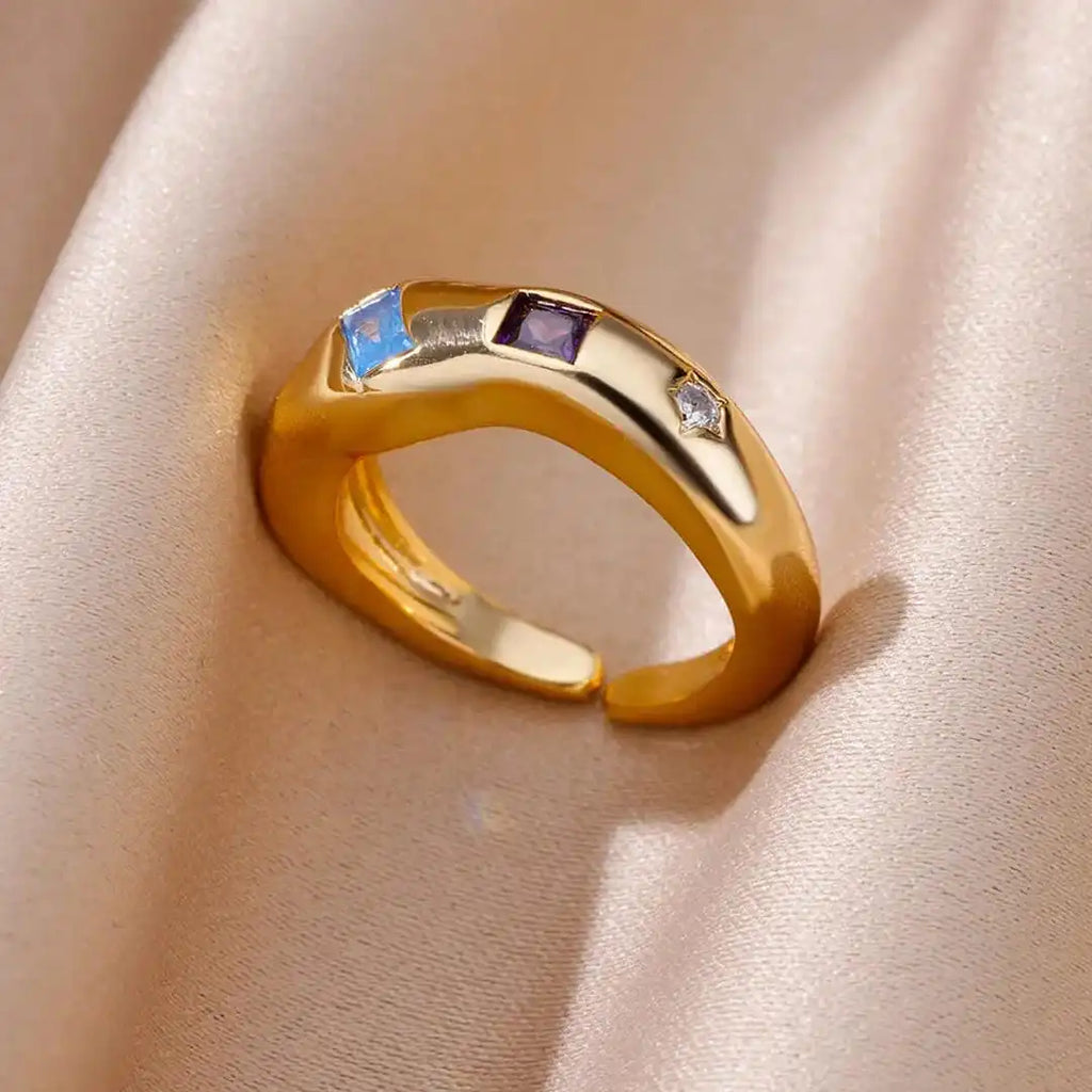 Anillos de banda gruesa de gema cósmica