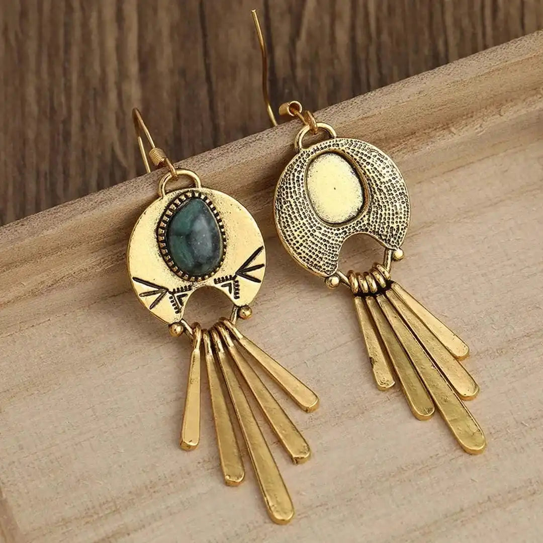 Pendientes largos bohemios retro