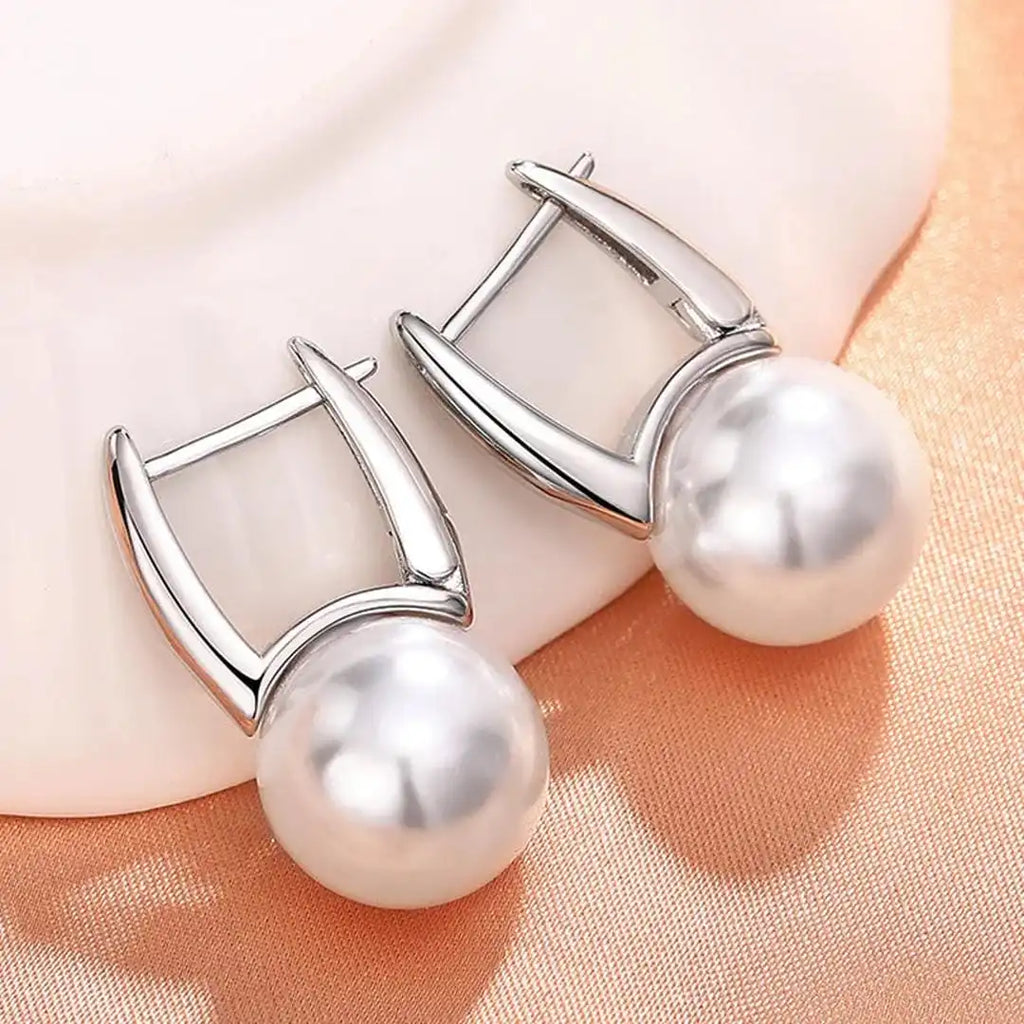 Pendientes vintage de perlas doradas