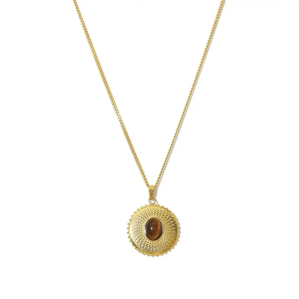 Collar Retro de Ojo de Tigre de Lujo